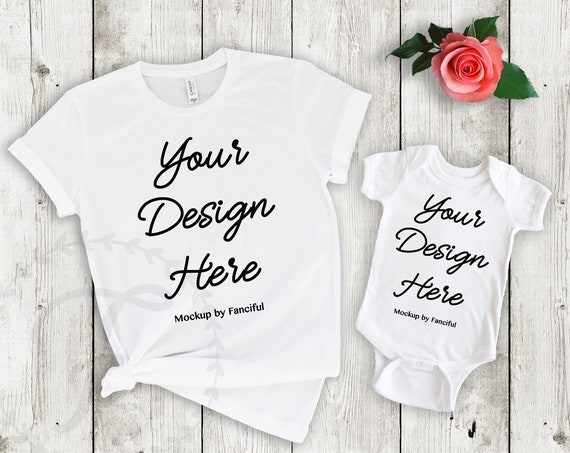 Mom Shirt Flat Lay Shirt White Shirt Bodysuit Mockup