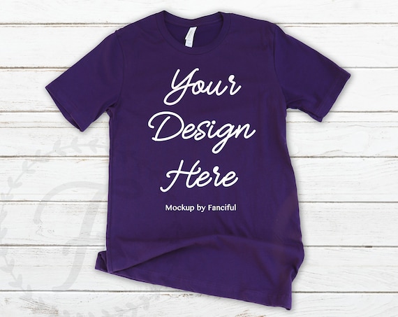 Download Free Purple Shirt Mockup Flat Lay Bella Canvas 3001 Outfit Psd Best Free Design Images Free Mockup PSD Mockup Templates