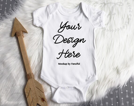 White Bodysuit Flat Lay Mockup Bodysuit Styled Arrow Background