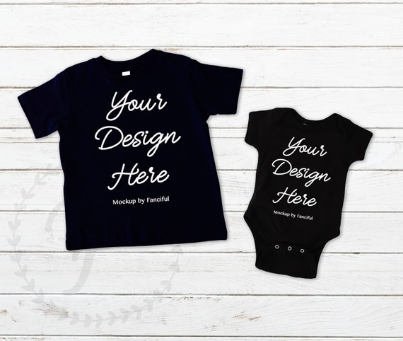 Kid Mockups Shirt And Baby Bodysuit Sibling Matching Set Etsy