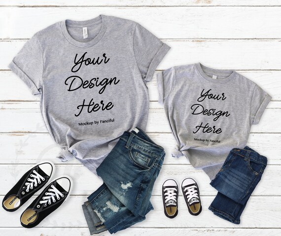 Download Grey Mom Shirt Mockup Flat Lay Shirt Adult Kids White Shirt Etsy