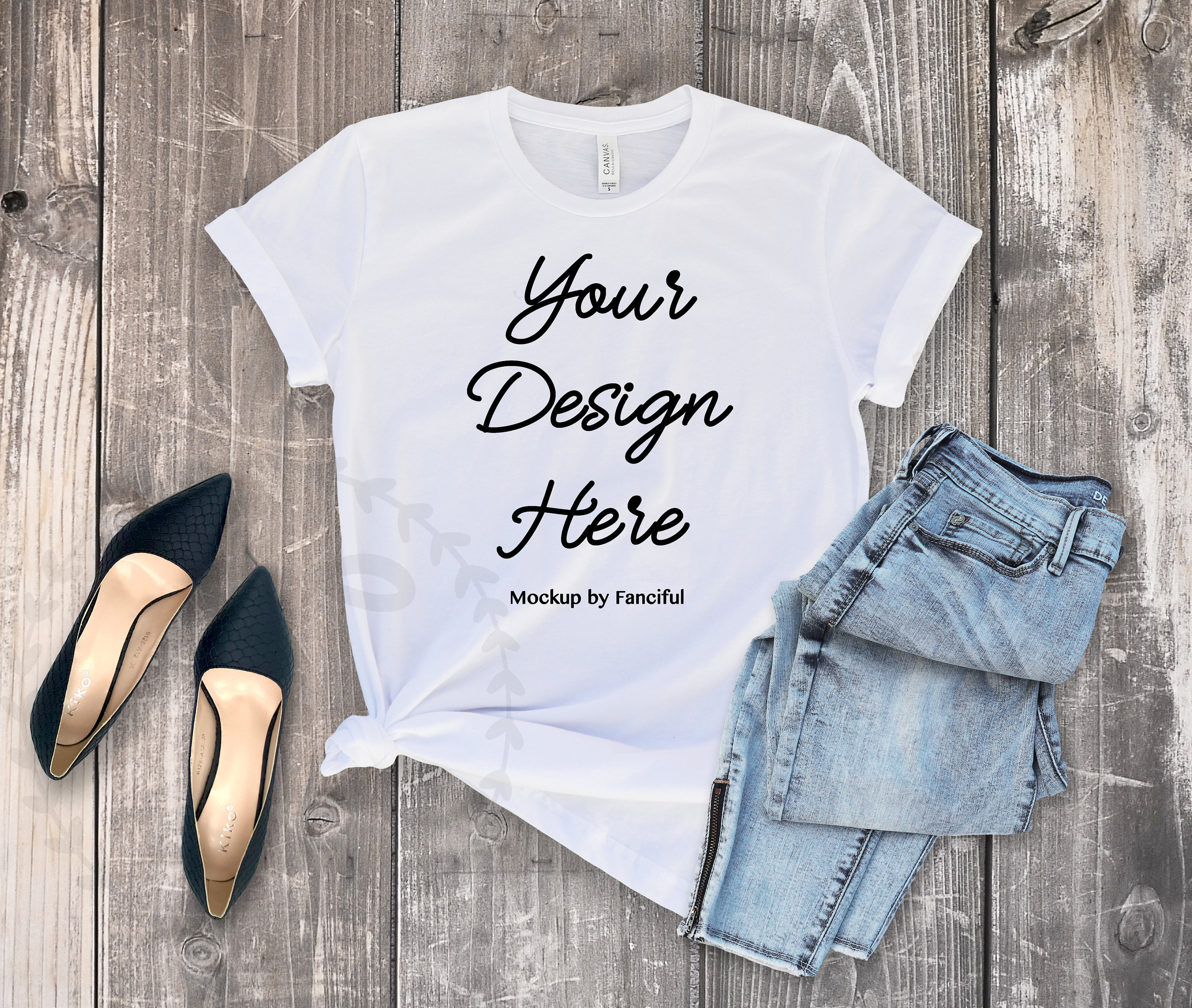 Download Bella Canvas Shirt Mockup White Bella Canvas 3001 Outfit Scene Etsy