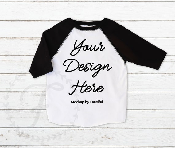 Raglan Toddler Rabbit Skins Shirt Flat Lay Mockup Base Ball Etsy