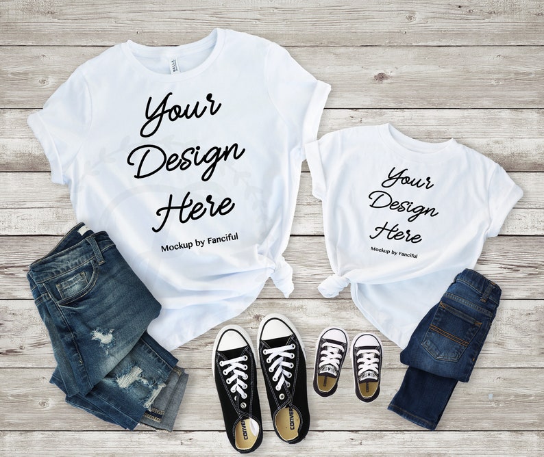 Download Flat Lay Shirt Adult Kids Mother Daughter White Shirt ...