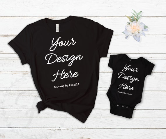Mom Shirt Flat Lay Shirt Black Shirt Bodysuit Mockup Bella Etsy