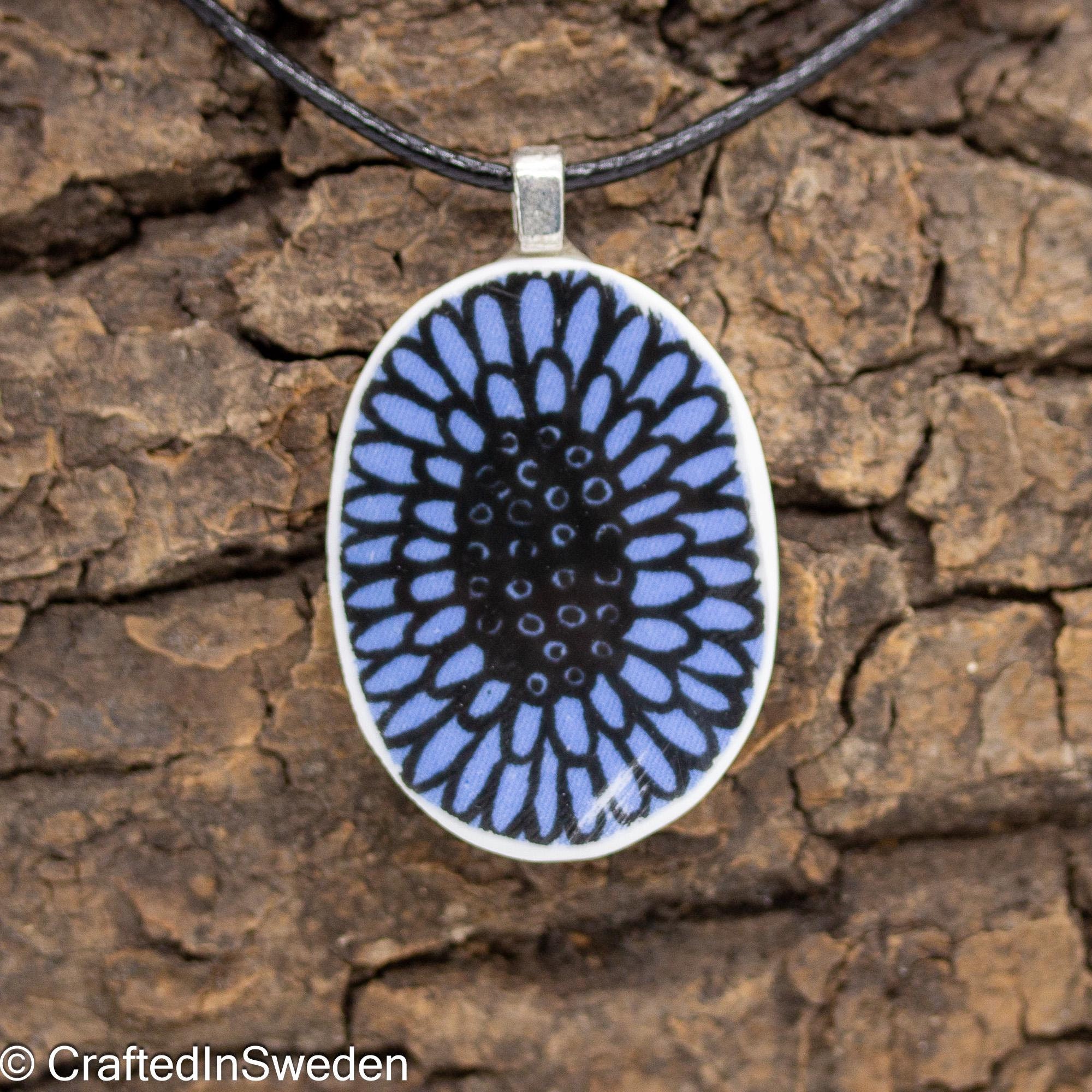 Gustavsberg Blå Aster (blue Aster) Porcelain Pendant Made From