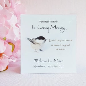In Loving Memory, funeral favors, memorial, celebration of life, flower seed favors, birdseed favors, funeral seeds, sympathy gift