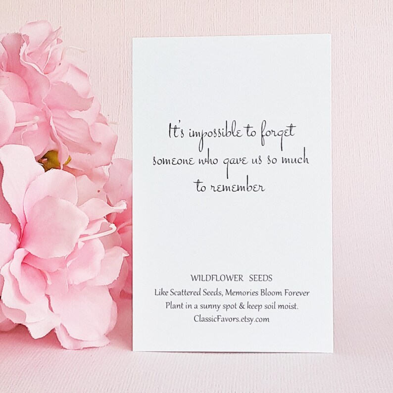 Flower Seed Filled Bottle, Celebration of Life, Funeral Favors