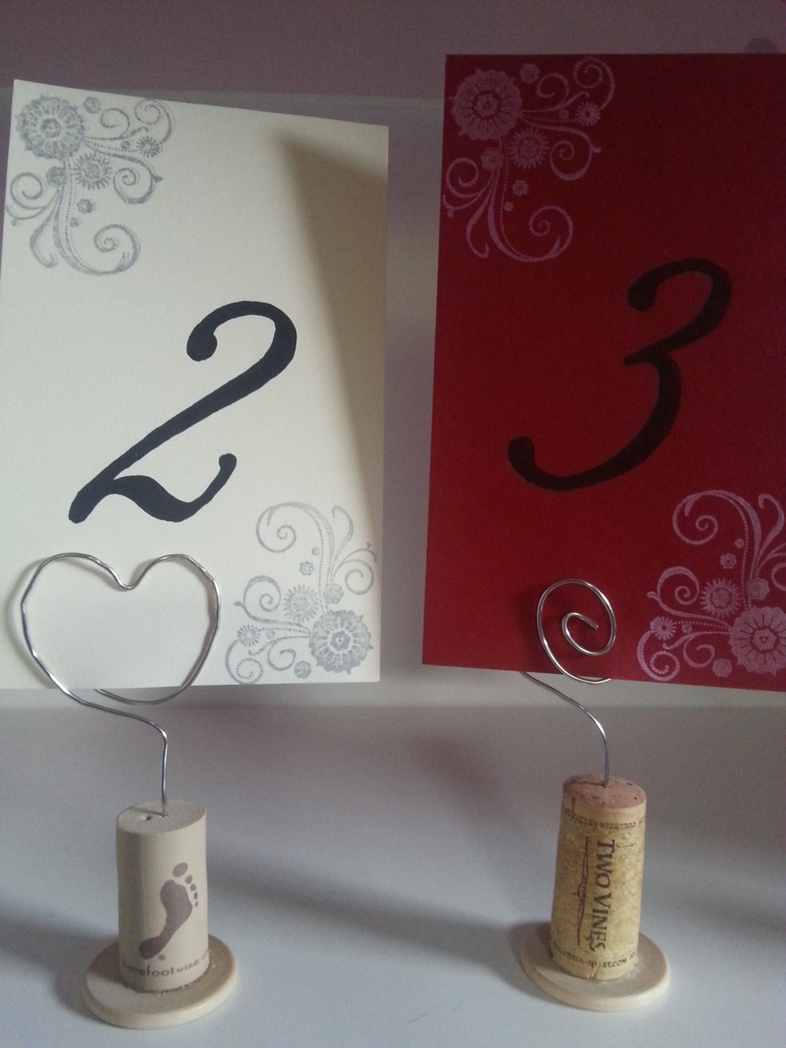 Wine Cork Placecard or Table Number Holders. Great as Favors for Weddings, Showers, Parties