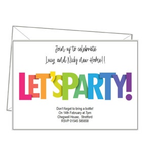 Let's Party INVITI personalizzati, 10 + buste, carte di ringraziamento abbinate, inviti di compleanno per adulti da uomo