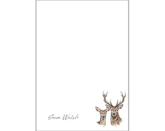 Personalised Stag Notepaper Set, Deer Stationery Gift, A5 A6 Envelopes