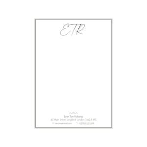MONOGRAM LETTER -  Personalised Notepaper, A4 A5 or A6 writing paper - Grey + White stationery, business correspondence, compliments slip