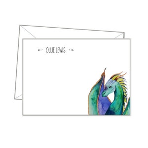 NOTE CARDS, DRAGON Personalisierte Jungen notecards Briefpapier, Pk 10 & Umschläge, jede Nachricht oder blanko, Briefpapier Geschenk sc17