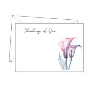 PENSER À VOUS NoteCards, Cartes de sympathie personnalisées, deuil, cartes postales x10 A6, message funéraire