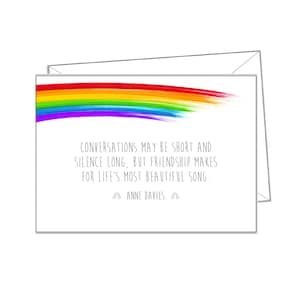 Cartes rainbow personnalisées, 10 + enveloppes, tout message ou blanc, cartes de notes, papier à écrire, cadeau de papeterie, sc06