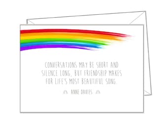 Personalised Rainbow NOTECARDS, 10 + envelopes, any message or blank, note cards, writing paper, stationery gift, sc06