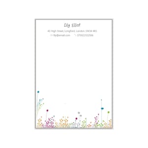 EN-TÊTE - Papeterie d'affaires personnalisée - papier à lettres A4 et A5, cartes de correspondance/cartes de compliments assortis, lettre florale