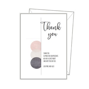 CARTES DE REMERCIEMENT PERSONNALISÉES, paquet de 10 + enveloppes, merci, Adultes Garçons hommes, Minimaliste Grey st48