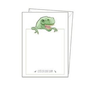 Papel de carta dinossauro T-REX, papel de carta personalizado, conjunto de papelaria para presente para meninos, A4 A5 ou A6, 14 letras em branco ou pautadas, cadernos, sn33