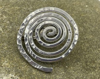 Ammonite BROOCH, Wirework Sea inspired pin, Celtic jewellery, Handmade in Wales. Gift Boxed