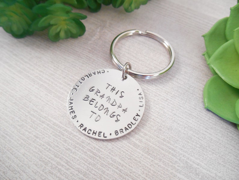 Custom Grandpa Keychain Custom this Grandpa Belongs Etsy