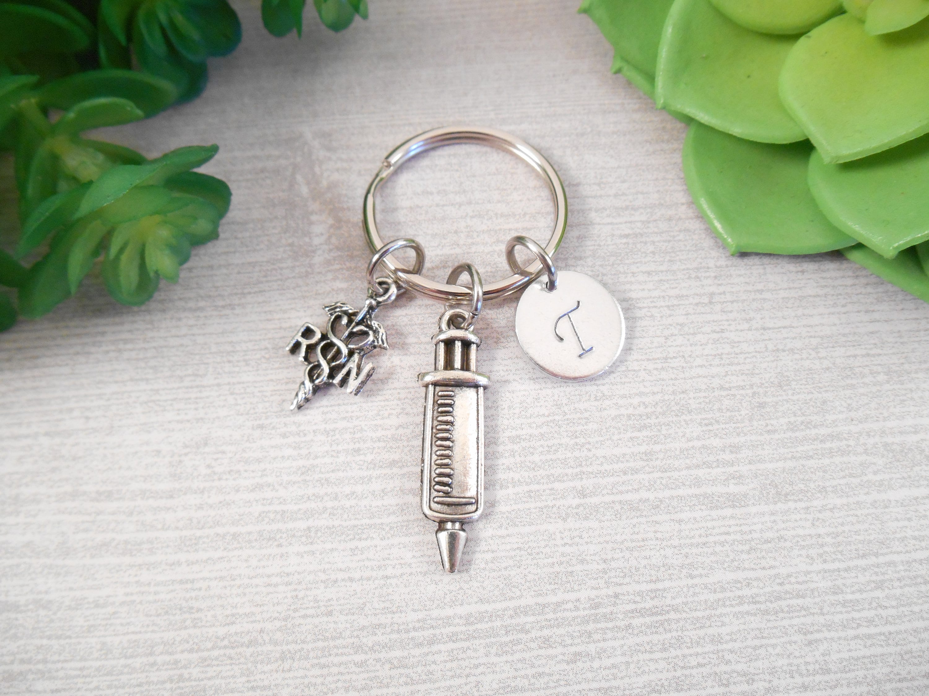 Nurse Charms Keychain Small Custom Nurse Themed Double Charm Etsy Denmark