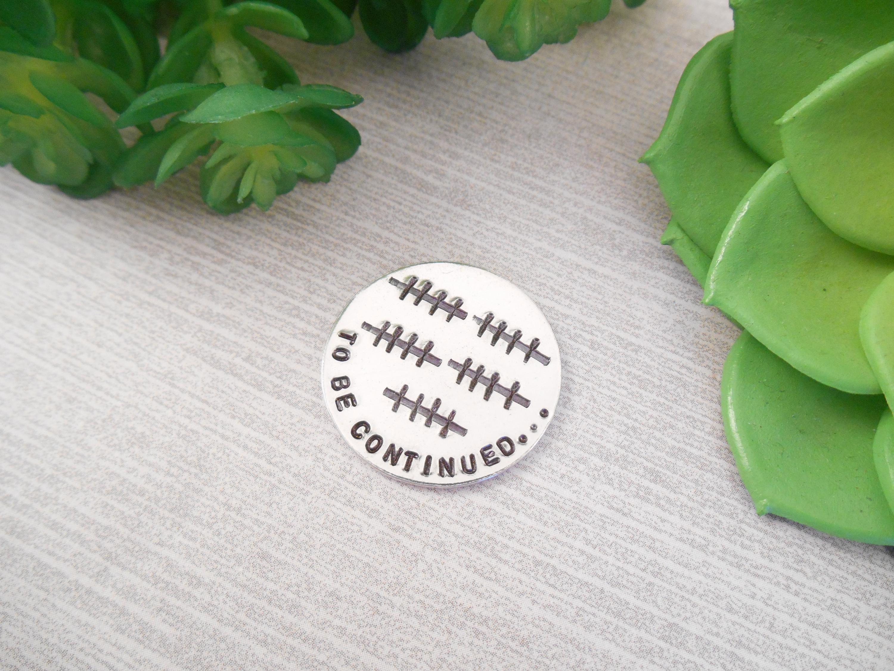 Anniversary Golf Marker - Small Custom "To Be Continued..." Hand Stamped Aluminum 25 Tally Mark Golf Ball Marker