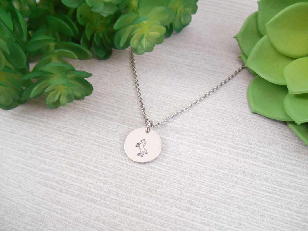 Stamped Horse Necklace Small Hand Stamped Horse Alkeme Disc Necklace Etsy Singapore