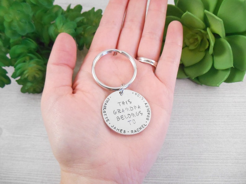 Custom Grandpa Keychain Custom This Grandpa Belongs Etsy