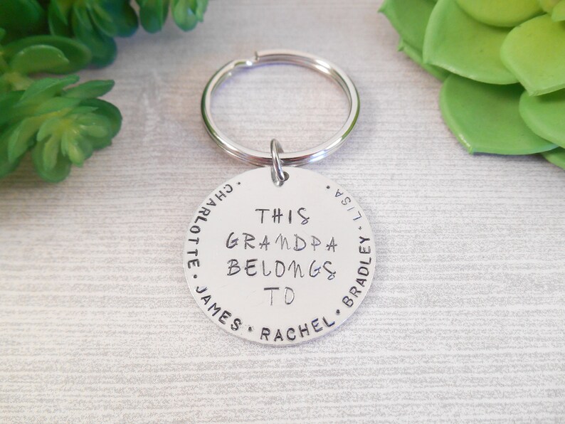 Custom Grandpa Keychain Custom this Grandpa Belongs Etsy