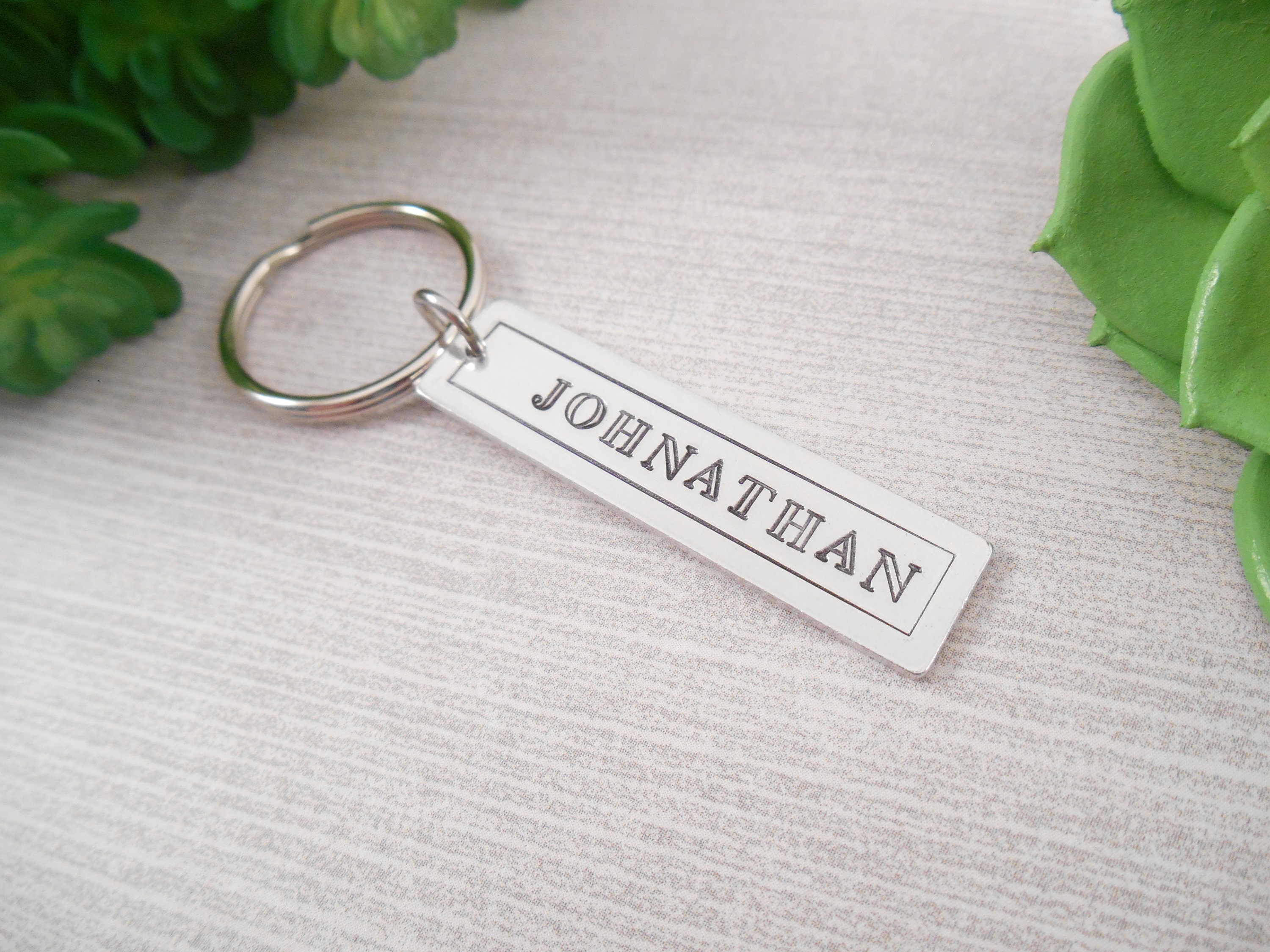 Custom Name Keychain Custom Name Hand Stamped Aluminum Key Etsy Canada
