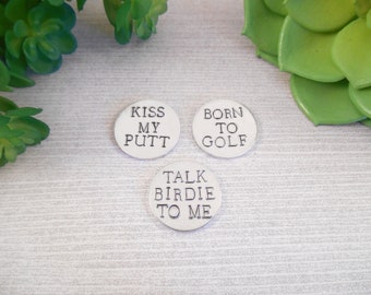Golf Ball Markers - Small Hand Stamped Aluminum Golf Ball Markers