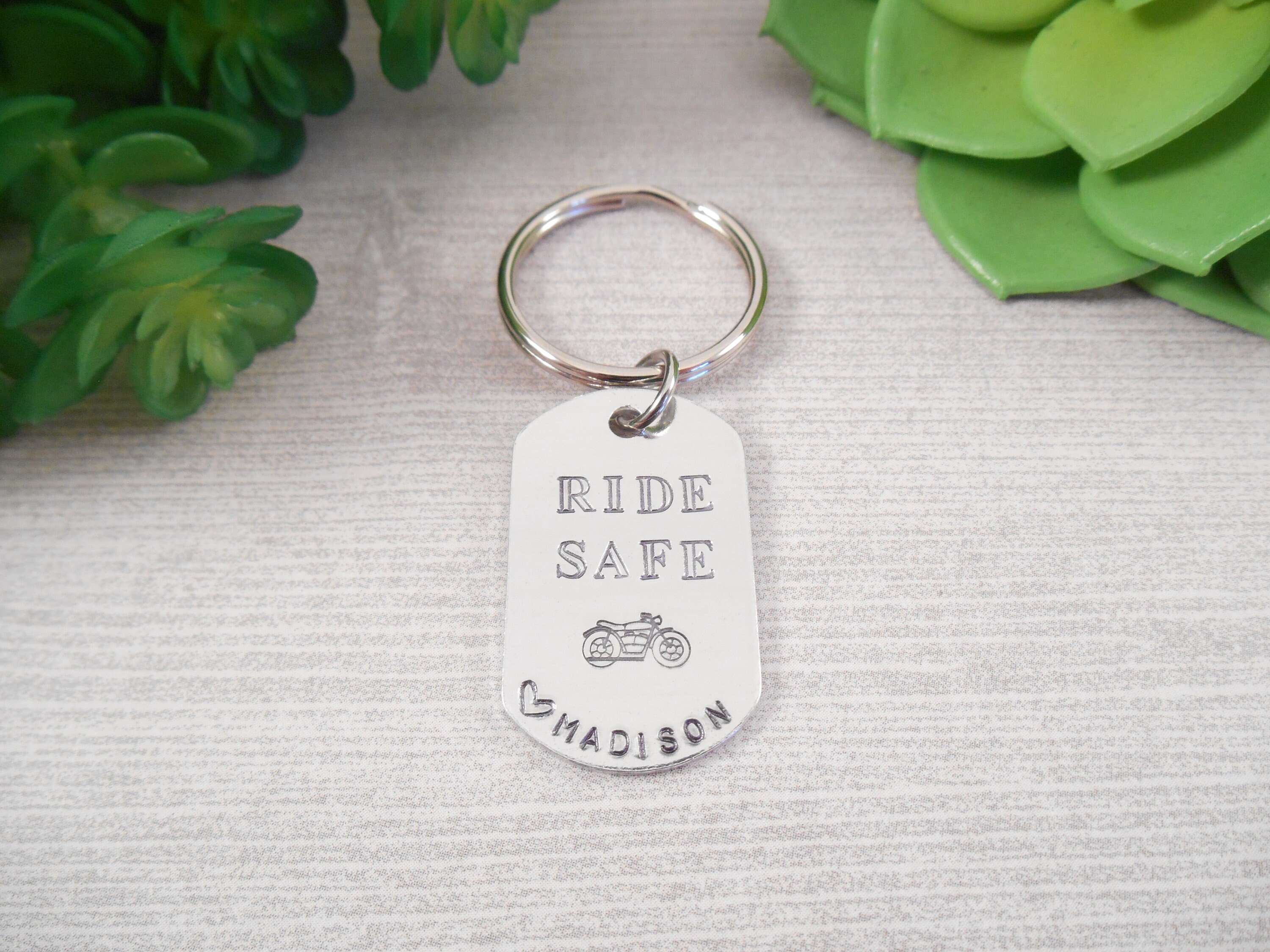 Ride Safe Keychain Custom Ride Safe Motorcycle Etsy