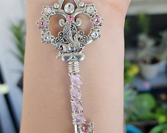 Pink Pegasus Key Necklace