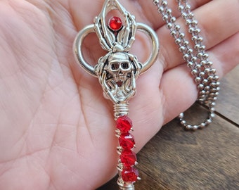 Skull Spider Key Necklace