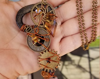 Steampunk Lost in Time Key Necklace