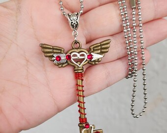 Winged Valentine Key Necklace