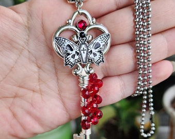 Butterfly Coffin Key Necklace