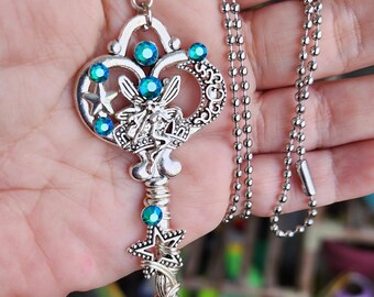 Fairy Moon & Stars Key Necklace