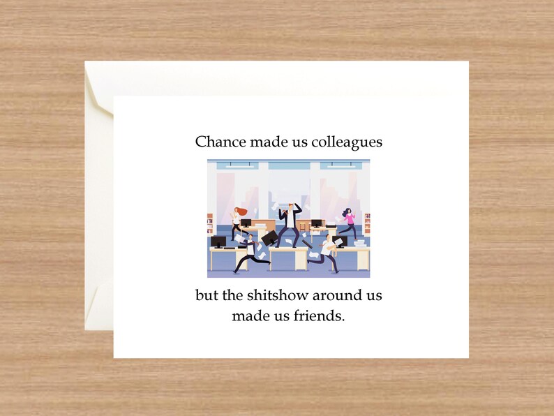 Work Friend Humor Funny Coworker Card: Workplace Friendship, Humorous Office Card - Etsy