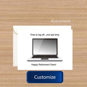 Funny IT Retirement Card: Time to Log Off