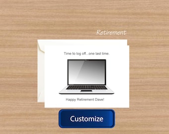 Funny IT Retirement Card: Time to Log Off