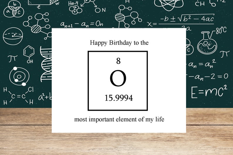 birthday card for girlfriend, significant other, birthday card, birthday card for wife, science birthday card, oxygen, chemistry pun image 1