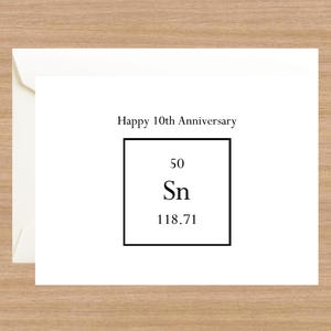 happy 10th anniversary card, aluminum anniversary, Happy 10th Anniversary, 10 years of marriage, 10th tin anniversary, card for him