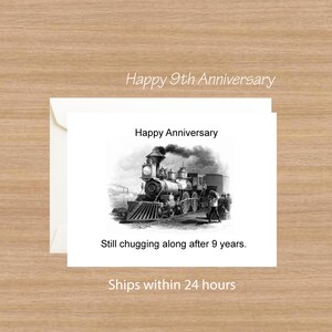 9th Anniversary Card: train card
