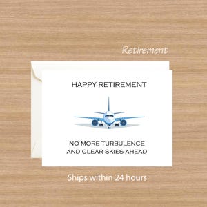 Pilot Retirement Card: Airline Captain Gift, Clear Skies
