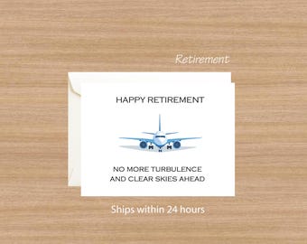Pilot Retirement Card: Airline Captain Gift, Clear Skies