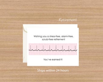 ICU Nurse Retirement Card, Stress-Free, Alarm-Free, Scrub-Free
