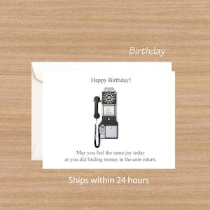 Funny GenX Birthday Card: Rotary Payphone Nostalgia image 1