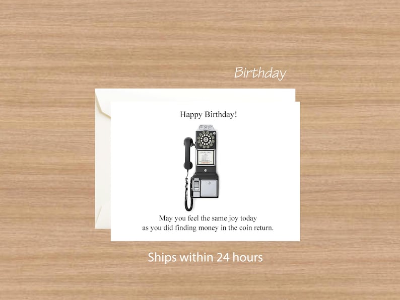 Funny GenX Birthday Card: Rotary Payphone Nostalgia image 1